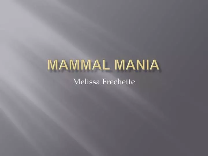 mammal mania