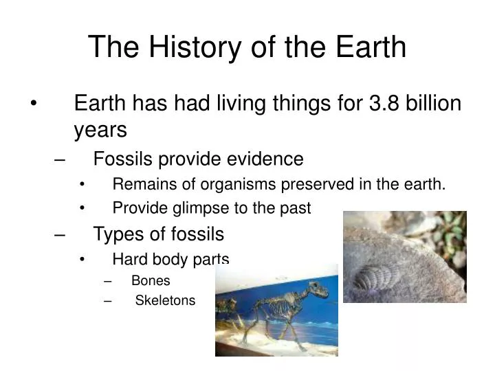 the history of the earth
