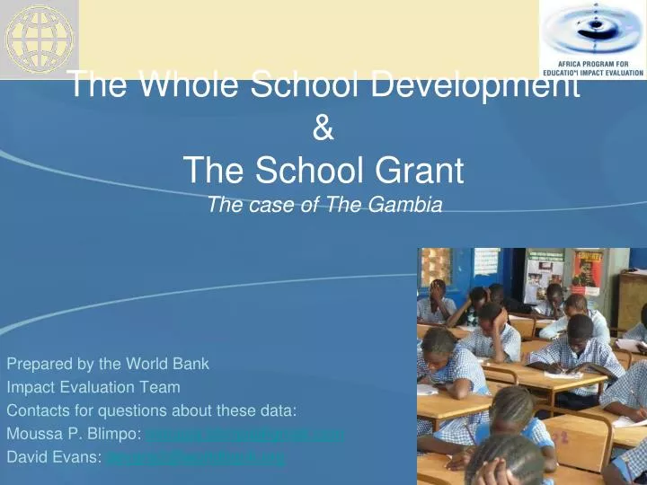 the whole school development the school grant the case of the gambia