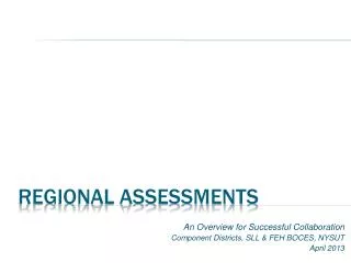 Regional assessments