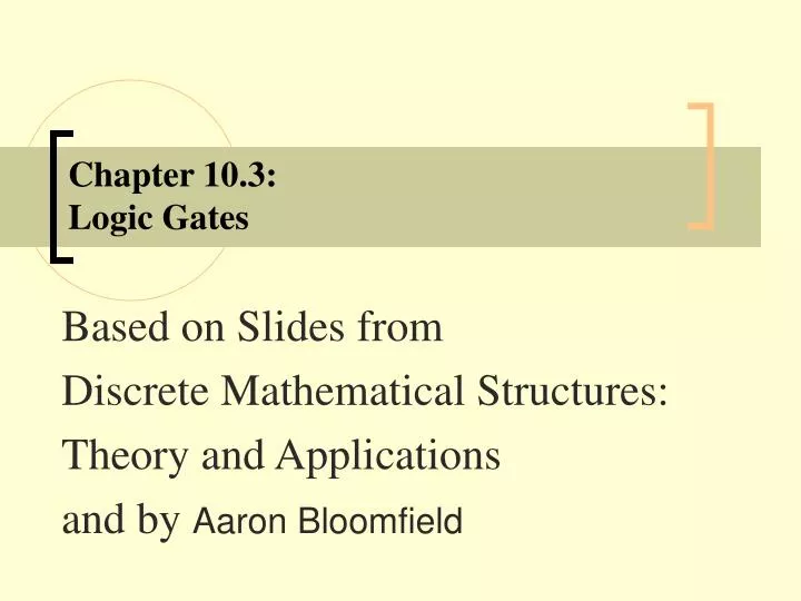 chapter 10 3 logic gates