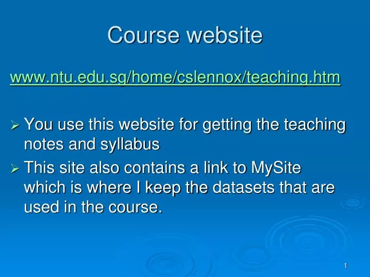 course website
