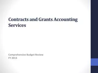 Contracts and Grants Accounting Services