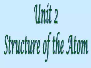 Unit 2 Structure of the Atom