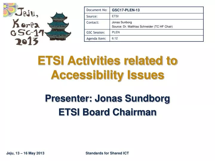 etsi activities related to accessibility issues