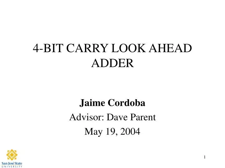 4 bit carry look ahead adder