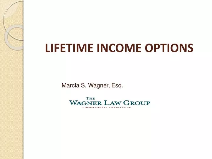 lifetime income options