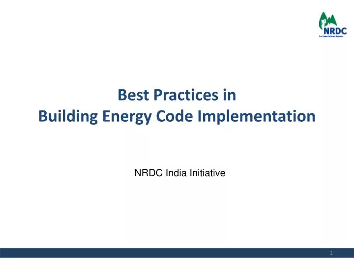 best practices in building energy code implementation