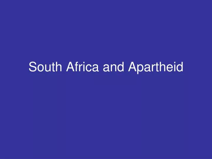 south africa and apartheid