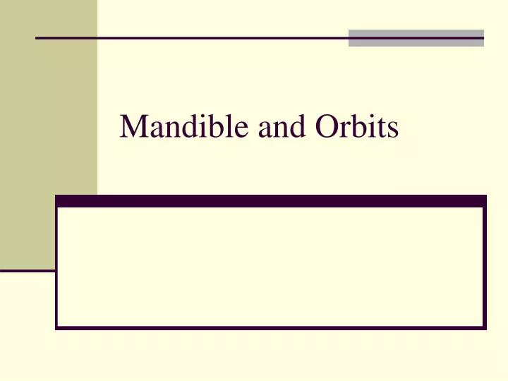 mandible and orbits
