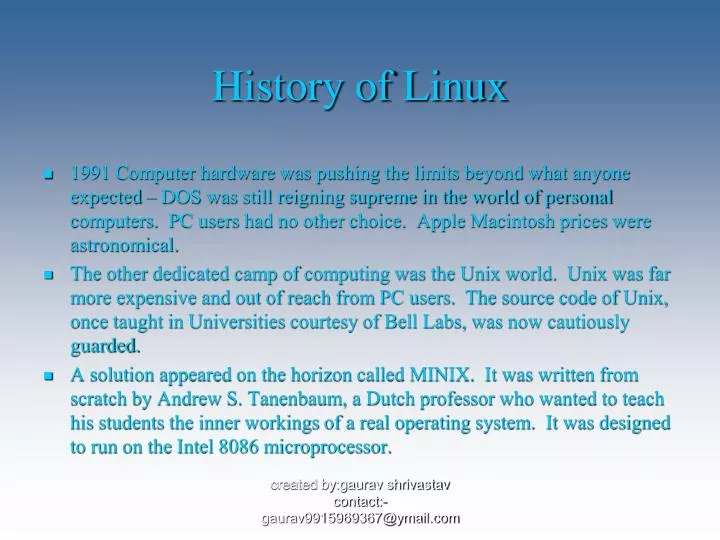 history of linux