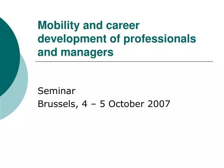 mobility and career development of professionals and managers