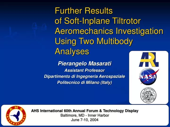 further results of soft inplane tiltrotor aeromechanics investigation using two multibody analyses