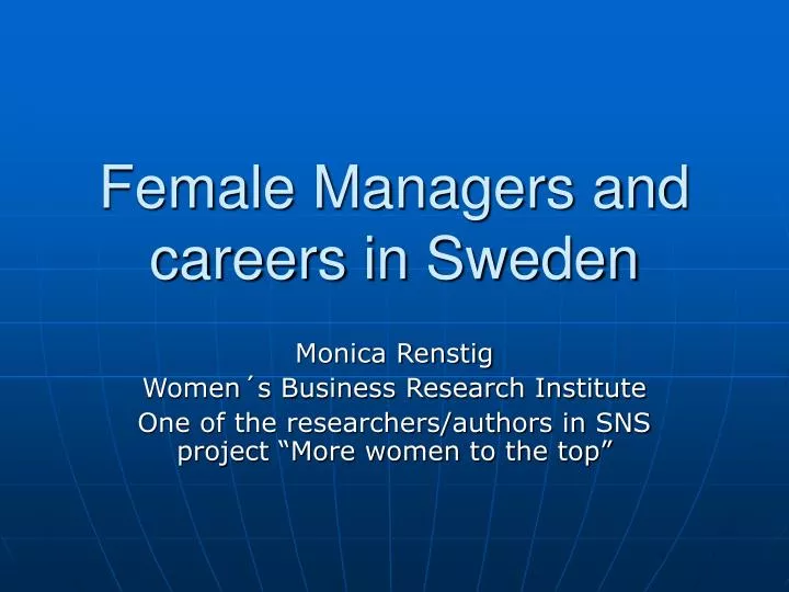 female managers and careers in sweden