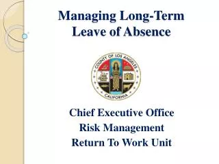 Managing Long-Term Leave of Absence