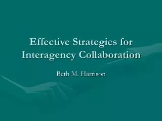 effective strategies for interagency collaboration