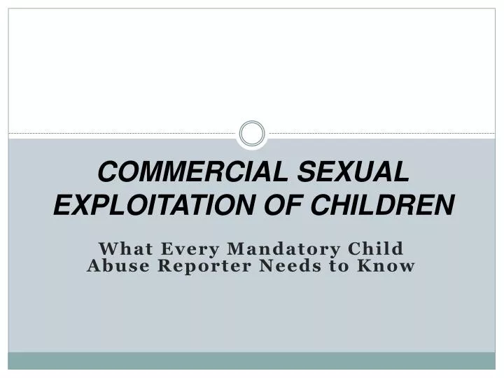 commercial sexual exploitation of children
