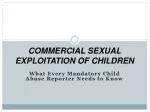 COMMERCIAL SEXUAL EXPLOITATION OF CHILDREN