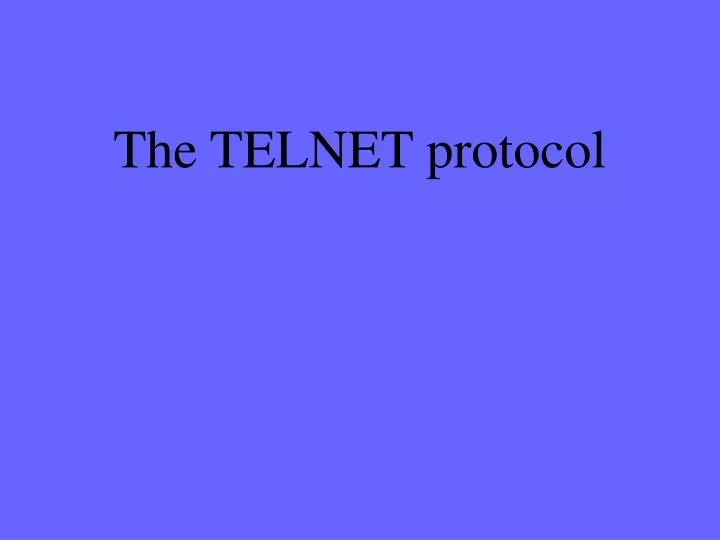 the telnet protocol