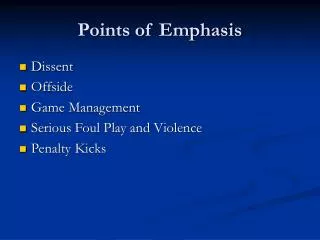Points of Emphasis