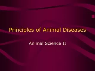 Principles of Animal Diseases