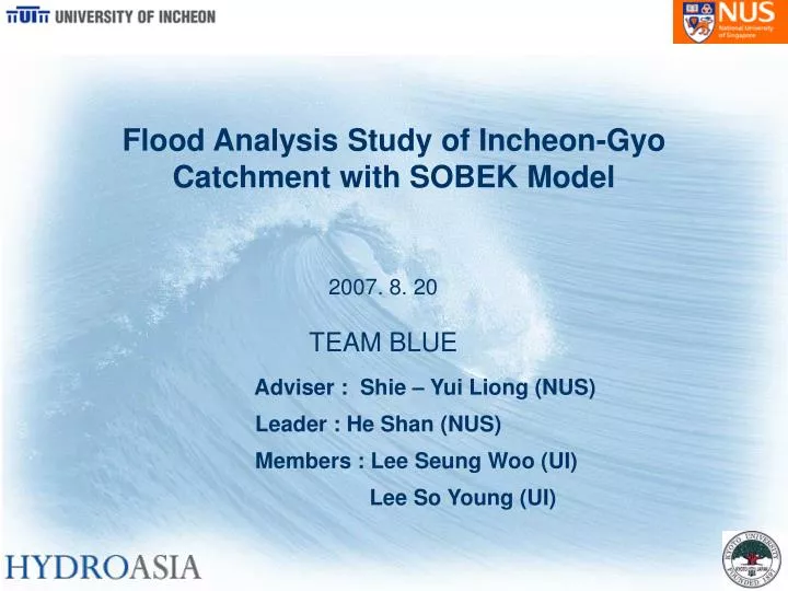 flood analysis study of incheon gyo catchment with sobek model