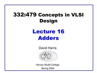 332:479 Concepts in VLSI Design Lecture 16 Adders