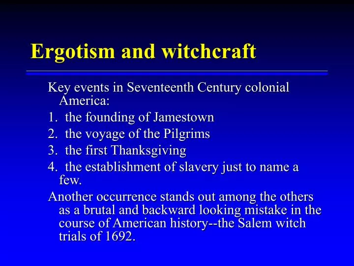ergotism and witchcraft