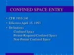 CONFINED SPACE ENTRY - slide 1