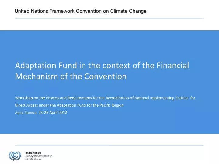adaptation fund in the context of the financial mechanism of the convention