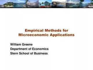 Empirical Methods for Microeconomic Applications