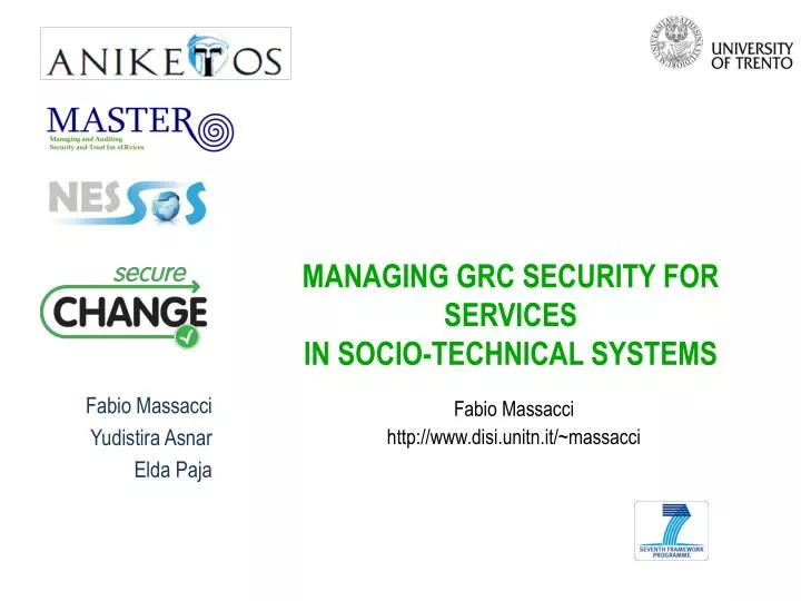 managing grc security for services in socio technical systems