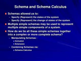 Schema and Schema Calculus