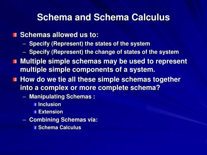 schema and schema calculus