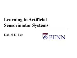 Learning in Artificial Sensorimotor Systems