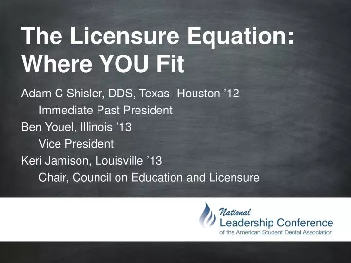 the licensure equation where you fit