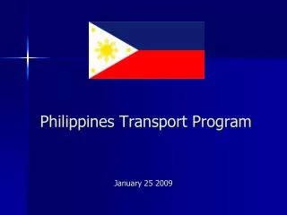 Philippines Transport Program January 25 2009