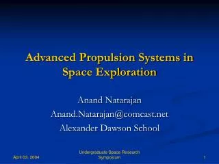 Advanced Propulsion Systems in Space Exploration