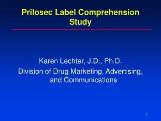 Prilosec Label Comprehension Study