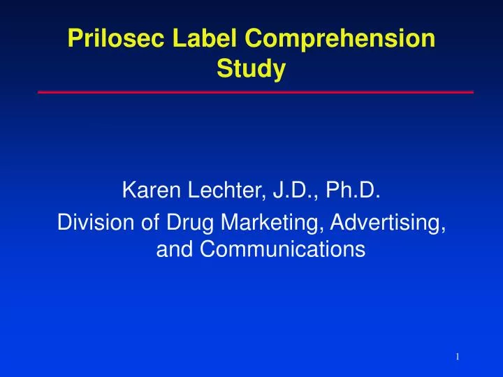prilosec label comprehension study