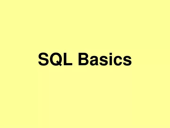 sql basics