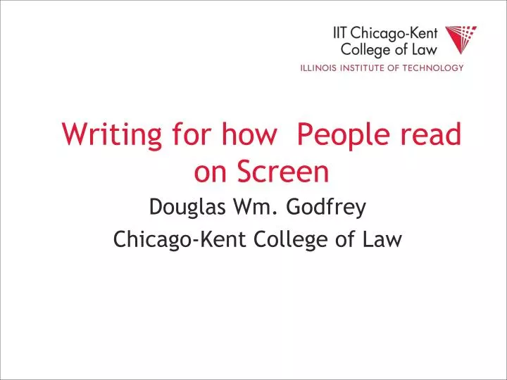 writing for how people read on screen