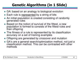 Genetic Algorithms (in 1 Slide)