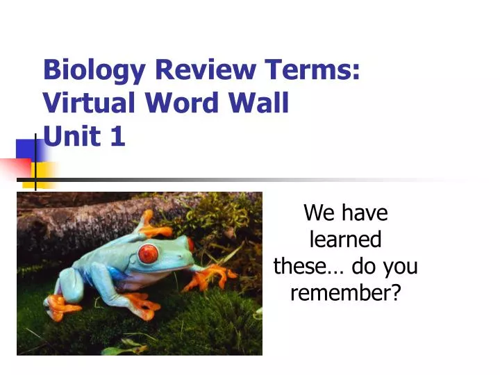 biology review terms virtual word wall unit 1