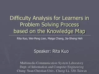 Difficulty Analysis for Learners in Problem Solving Process based on the Knowledge Map