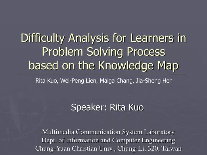 difficulty analysis for learners in problem solving process based on the knowledge map