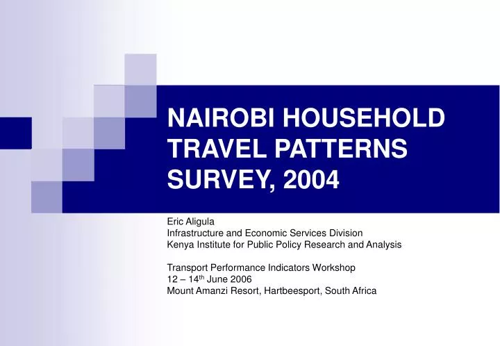 nairobi household travel patterns survey 2004
