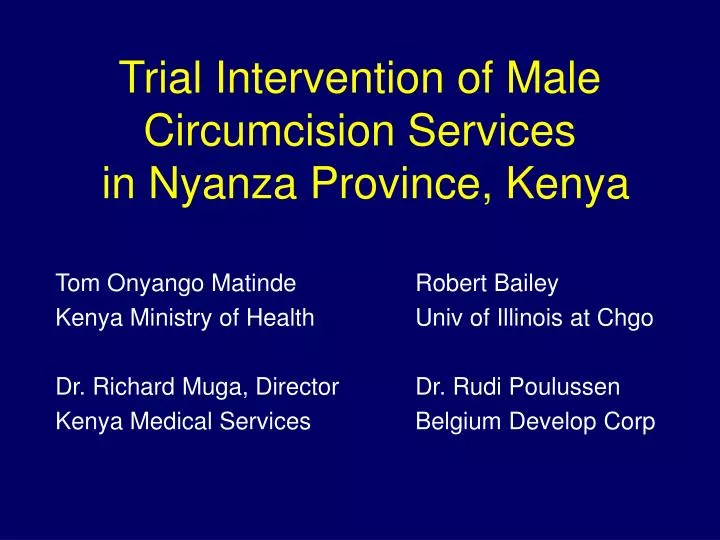trial intervention of male circumcision services in nyanza province kenya