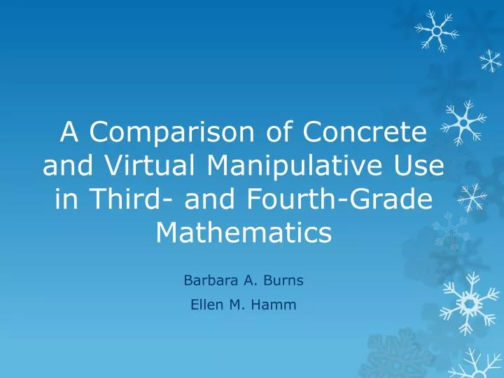 a comparison of concrete and virtual manipulative use in third and fourth grade mathematics