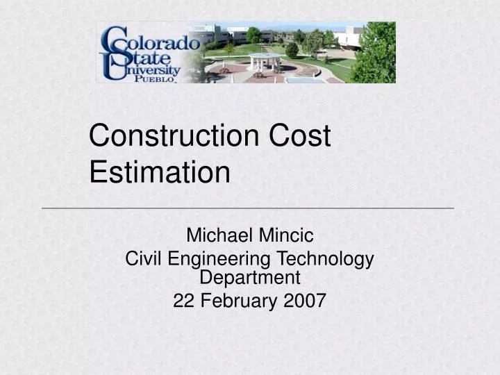 construction cost estimation
